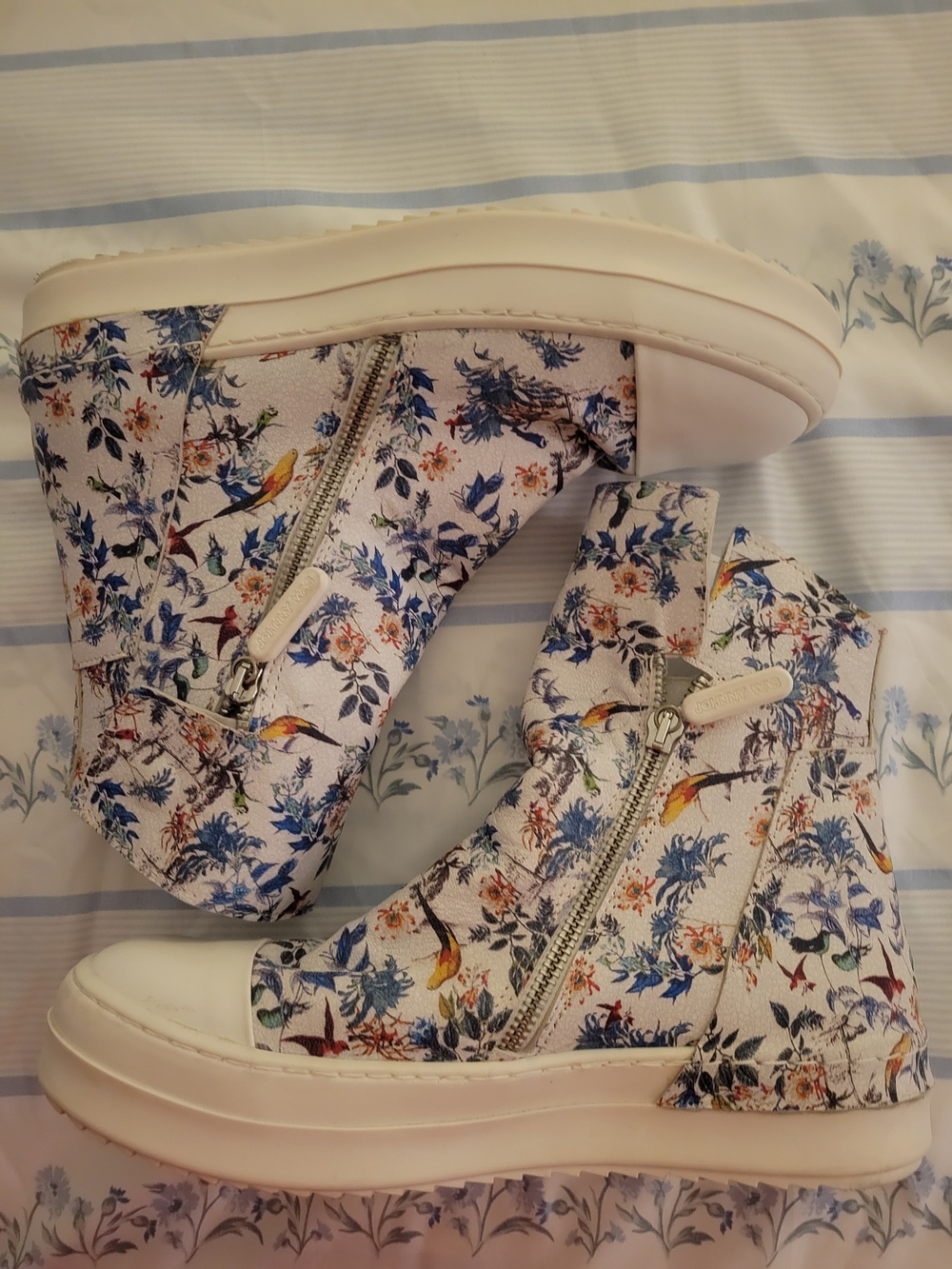 Johnny Was Feather Friends Hi-top Boots Shoes Sz 40